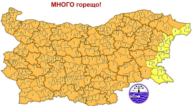 ОА Добрич: НИМХ с предупреждение за утрешния ден: „Много горещо!“