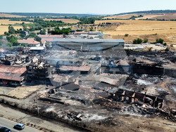 Средец - пожар - щети - поглед с дрон