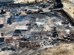 Средец - пожар - щети - поглед с дрон