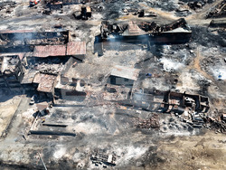 Средец - пожар - щети - поглед с дрон