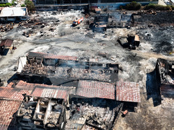 Средец - пожар - щети - поглед с дрон