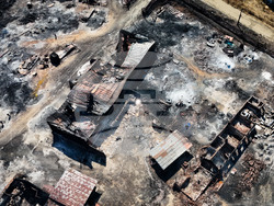 Средец - пожар - щети - поглед с дрон