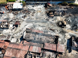 Средец - пожар - щети - поглед с дрон