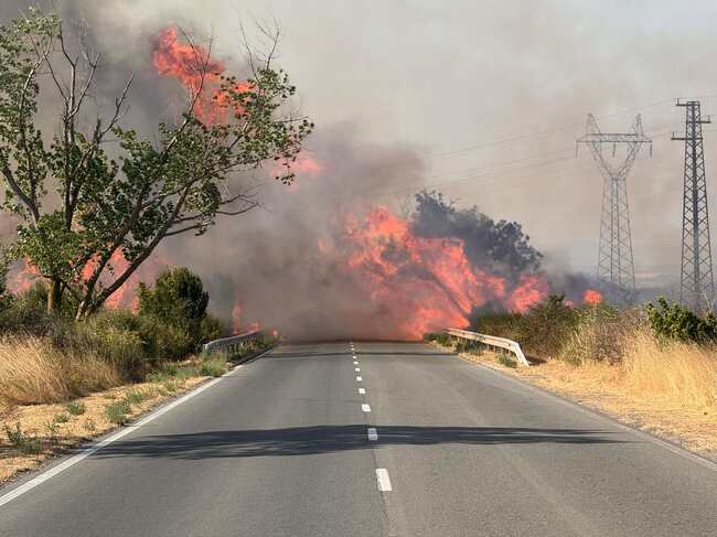 Пожарът край село Маринка е обхванал стърнища и сухи треви, няма опасност за хората