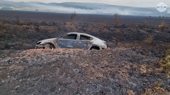 Екипи на пожарните от цялата Пернишка област, много доброволци, Аварийно-спасителният отряд и Гранична полиция се борят с пожара в Трънско