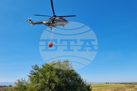 Село Козарево - пожар - хеликоптер