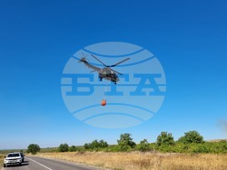 Село Козарево - пожар - хеликоптер