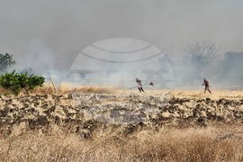 Село Козарево - пожар - хеликоптер