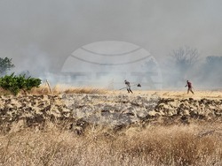 Село Козарево - пожар - хеликоптер