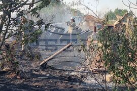 Село Козарево - пожар - хеликоптер