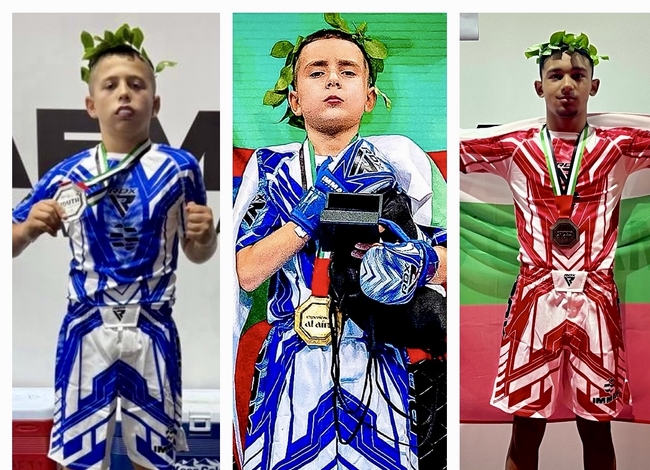 България приключи участието си на Световното първенство по ММА за деца и юноши в Абу Даби с пълен комплект медали – злато, сребро и бронз! 