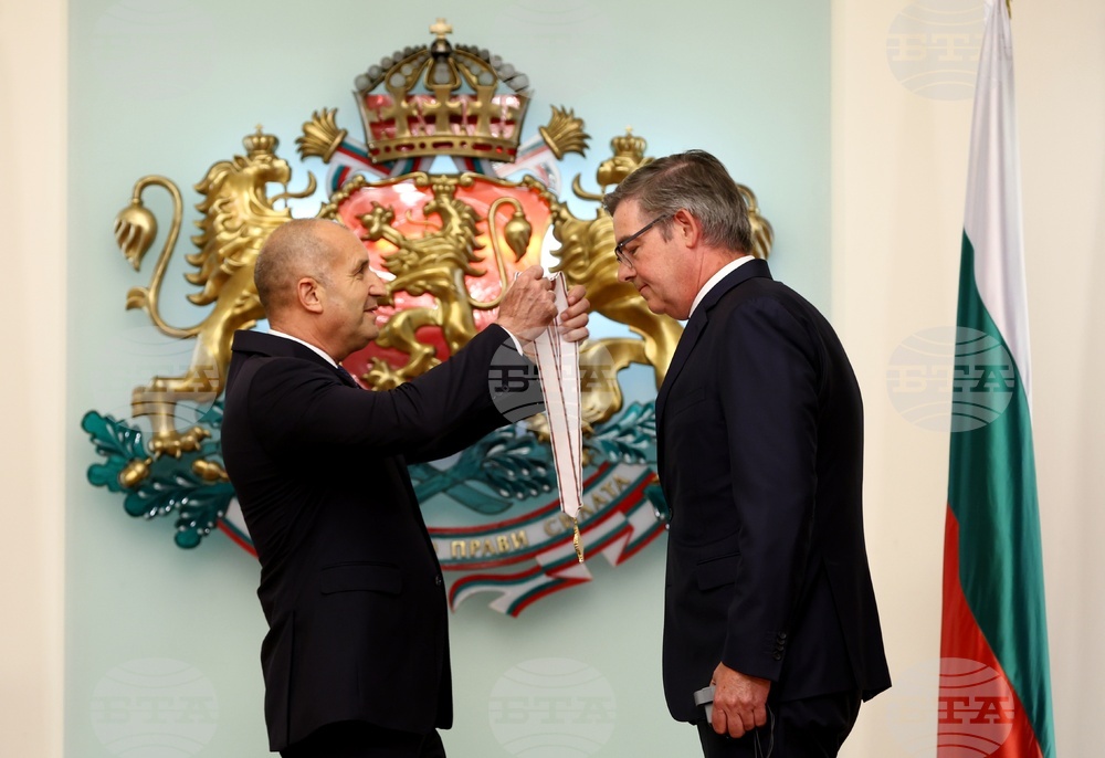 President Awards Dutch Ambassador Simon van der Burg with Order of Madara Horseman, First Class