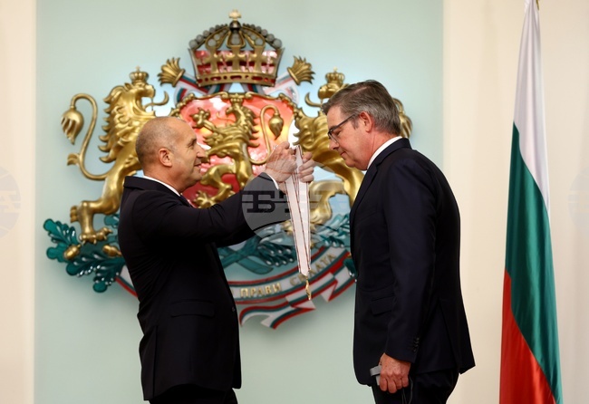 President Awards Dutch Ambassador Simon van der Burg with Order of Madara Horseman, First Class