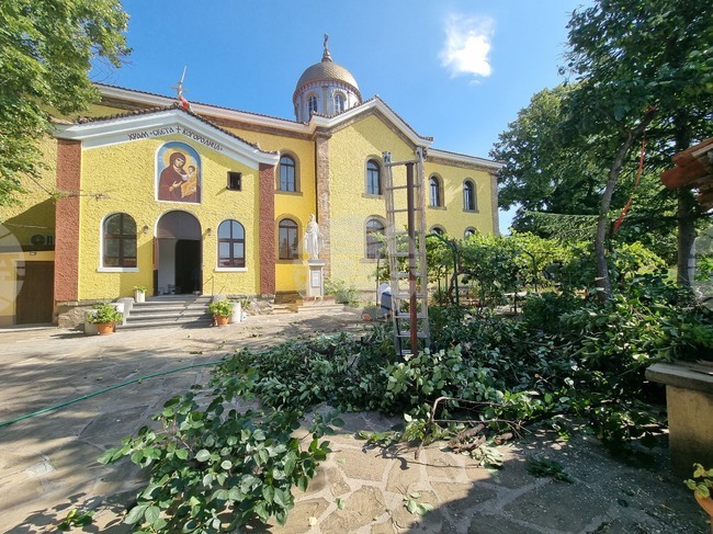 Миряни изразиха недоволство от премахване на дървета в църковния двор на храм „Света Богородица“ в Сливен