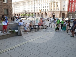 Жители на Трън и района - протест - пожар