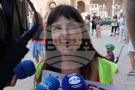 Жители на Трън и района - протест - пожар