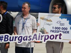 Бургас - летище - посрещане на едномилионен пътник за 2025 година