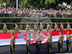 Тържественият военен парад по случай 30-годишнината от операция „Буря“. Снимката е предоставена на БТА от военния аташе на България в Хърватия полковник Иван Студенков.