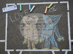 Вършец - деца - рисунка на асфалт