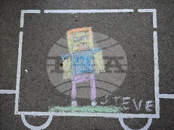 Вършец - деца - рисунка на асфалт