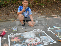 Вършец - деца - рисунка на асфалт