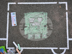 Вършец - деца - рисунка на асфалт