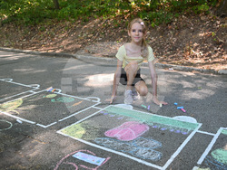 Вършец - деца - рисунка на асфалт