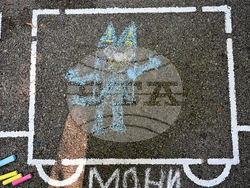 Вършец - деца - рисунка на асфалт