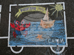 Вършец - деца - рисунка на асфалт