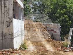 Велико Търново - подпорна стена - срутване