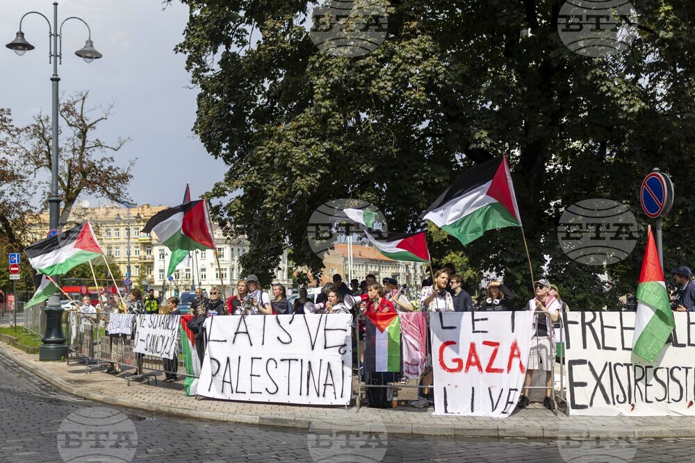 Lithuania Israel Palestinians Protest