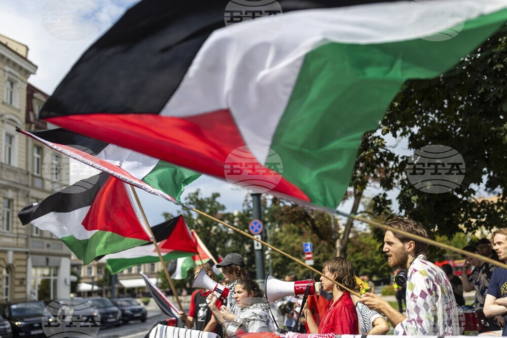 Lithuania Israel Palestinians Protest