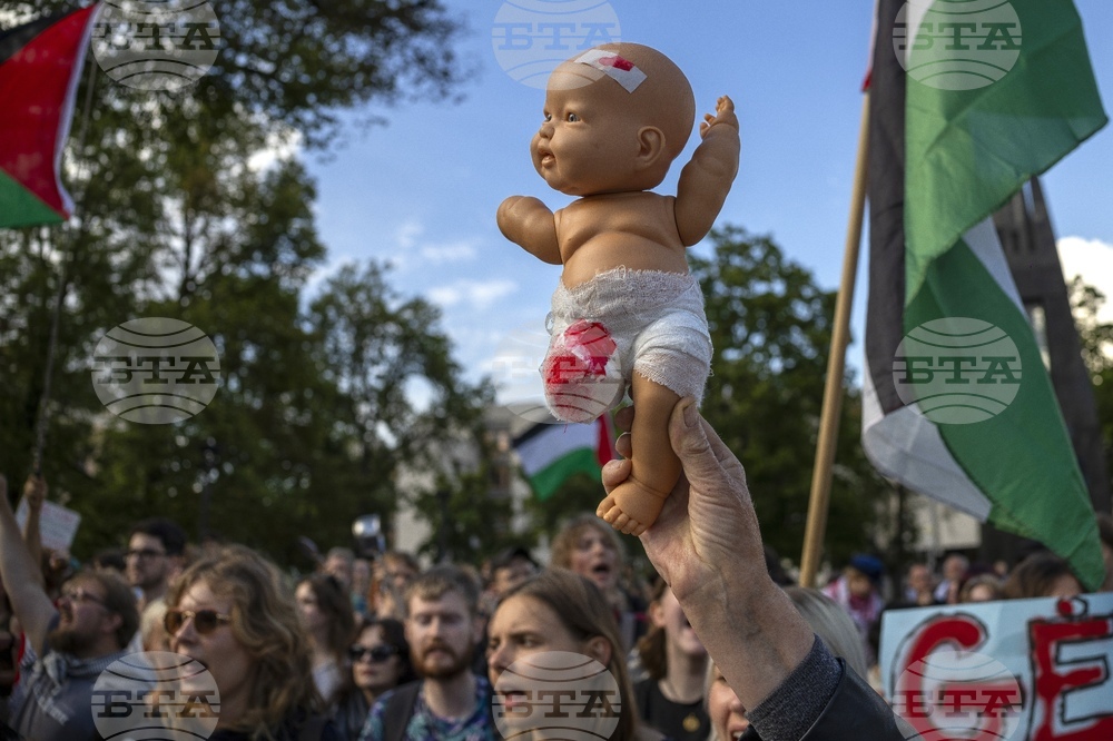Lithuania Israel Palestinians Protest