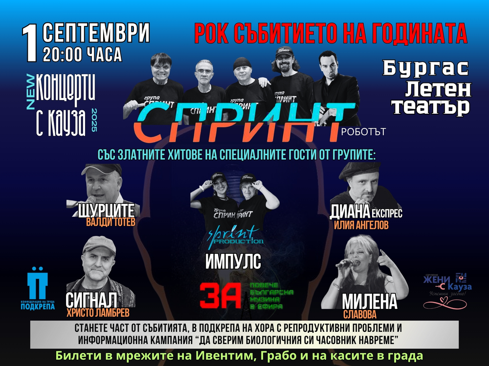 Сдружение „Независими артисти, музиканти и певци“: Рок събитието на годината – Концерти с Кауза 2025