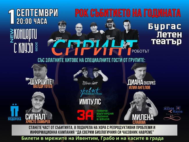 Сдружение „Независими артисти, музиканти и певци“: Рок събитието на годината – Концерти с Кауза 2025