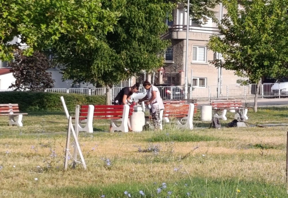 Започна обновяването на пейките в района на зала „Арена Шумен“, съобщиха от Общината
