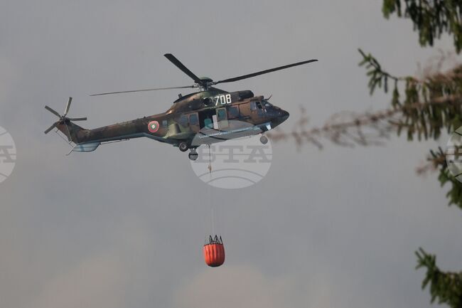 Военен вертолет „Кугър“ е пренасочен от пожара край Сунгурларе към този до село Сливово