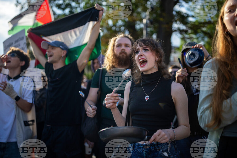 Lithuania Israel Palestinians Protest