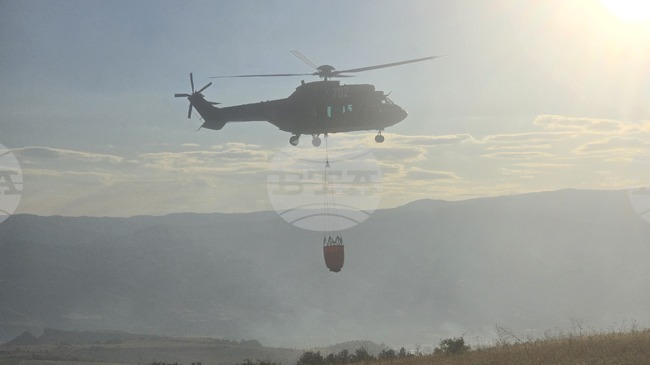 В гасенето на пожара край Пирин се включиха два хеликоптера "Кугър" 