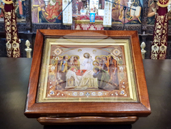 Троянски манастир - чин на опело Богородично - освещаване тъкана икона