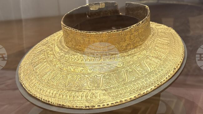 Нагръдник от благородни метали, намерен в Цвяткова могила край Шипка, гостува в Исторически музей "Искра" в Казанлък