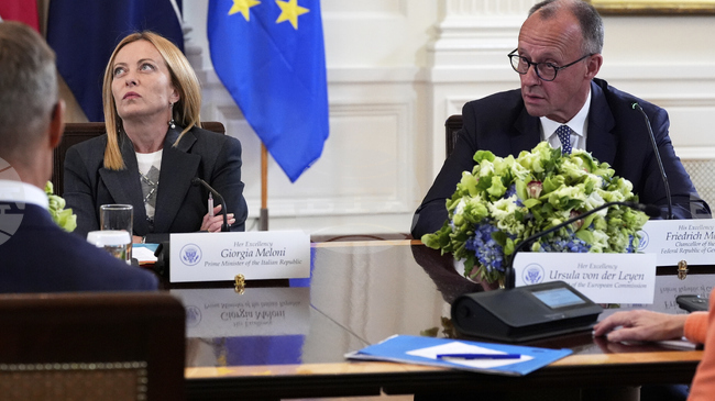 Американските гаранции за сигурността на Украйна, представени в плана от 28 точки, са добри, заяви Мелони в разговор с Мерц