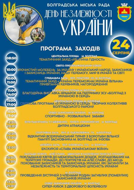 Болград ще отбележи Деня на независимостта на Украйна с молебен и благотворителен панаир на 24 август