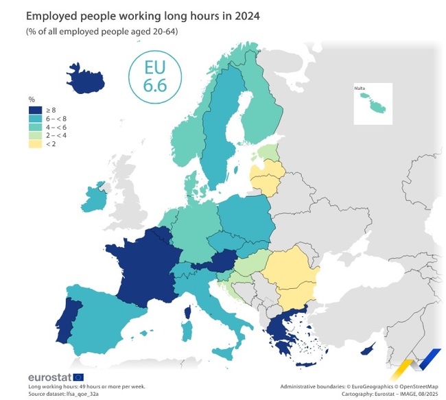 Bulgaria Registers Fewest Extra Working Hours in EU in 2024