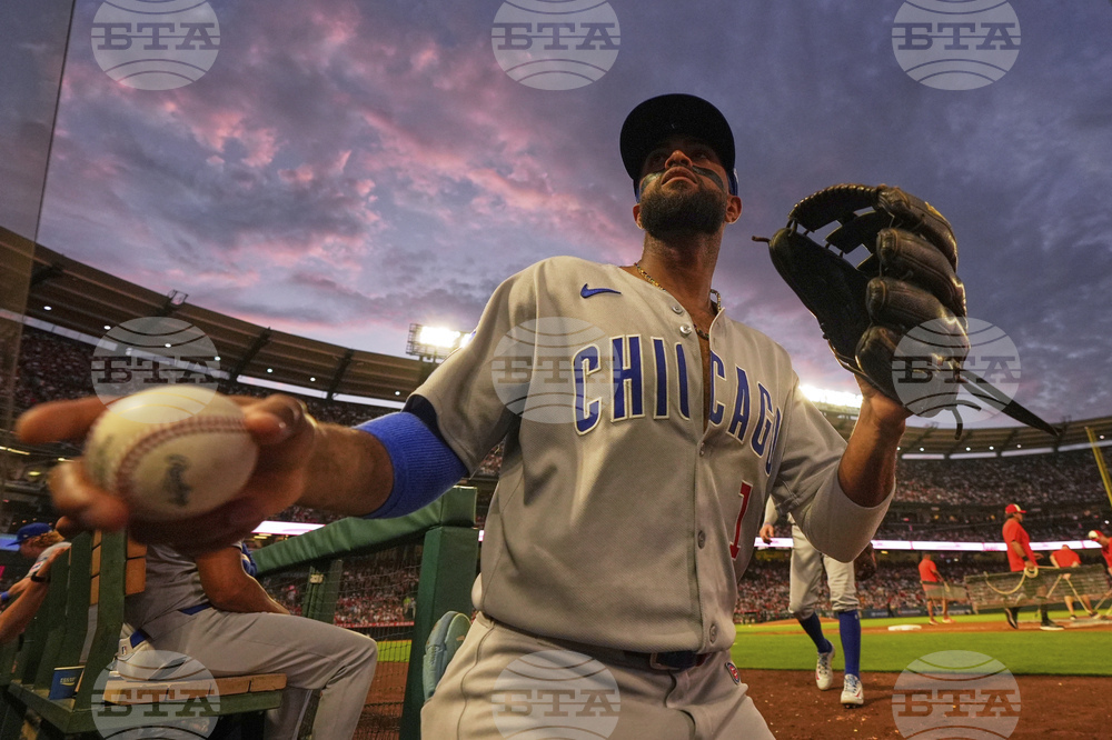 APTOPIX Cubs Angels Baseball