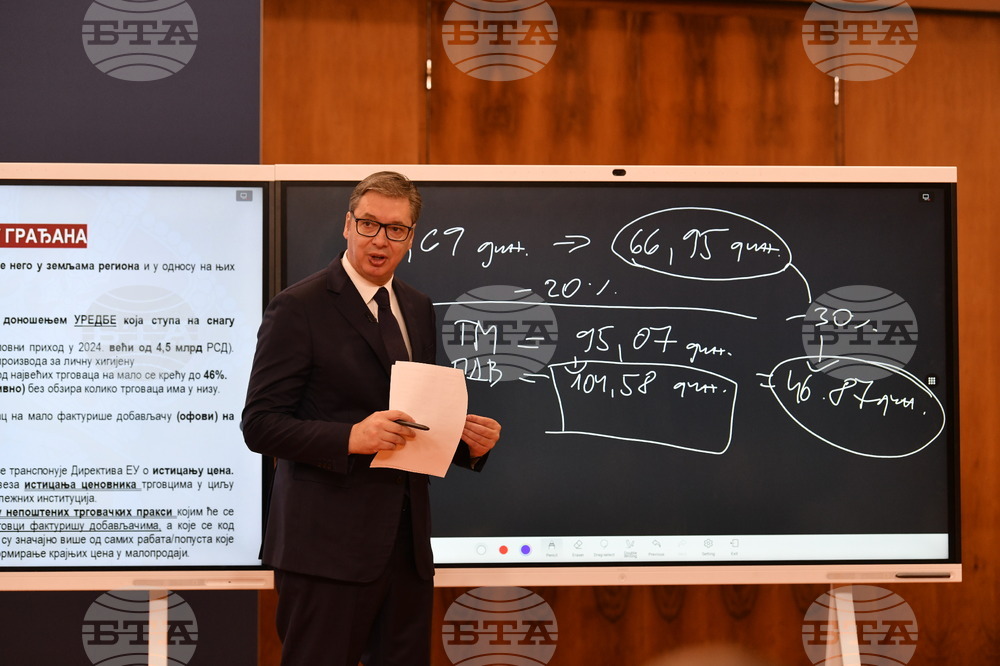 Вучич обяви намаляване на търговските маржове за около 3000 продукта и ограничаване на лихвите по потребителските заеми