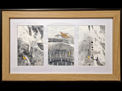 Ксения Иванова представя своята самостоятелна „(не)графична изложба“, озаглавена „Находки“. Снимка: Екипът на галерия „Сердика“