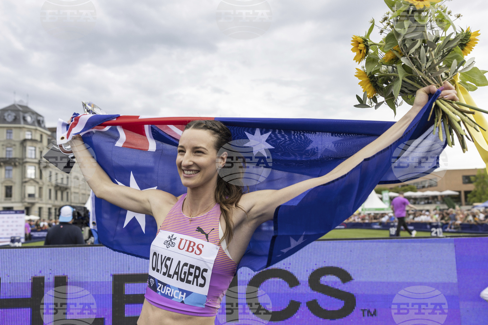 Австралийката Никола Олислeгърс постави нов континентален рекорд в скока на височина и заслужи трофея в дисциплината в тазгодишното издание на Диамантената лига по лека атлетика