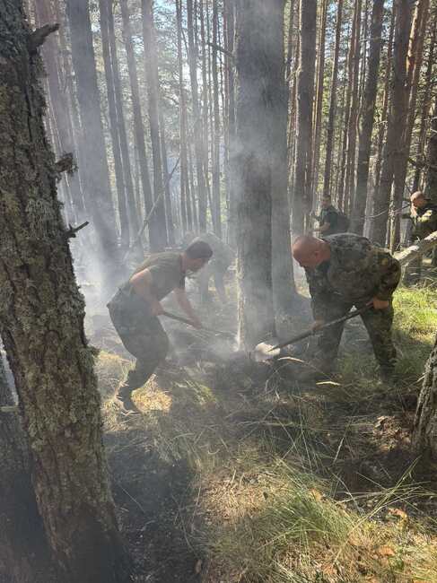 Военнослужещи и днес помагат за погасяването на големия горски пожар в Рила