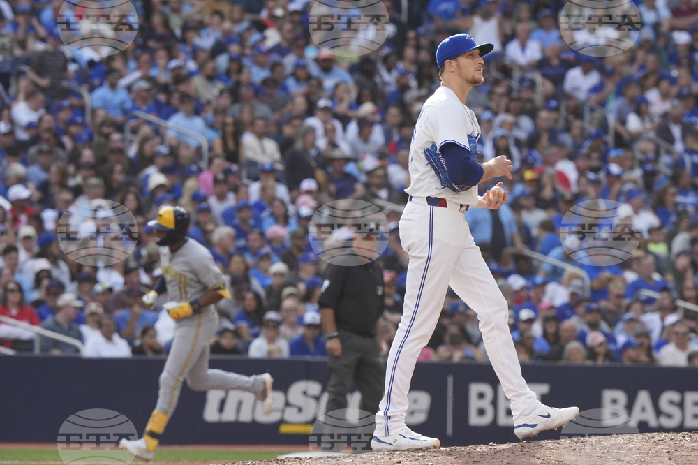CORRECTION Brewers Blue Jays Baseball